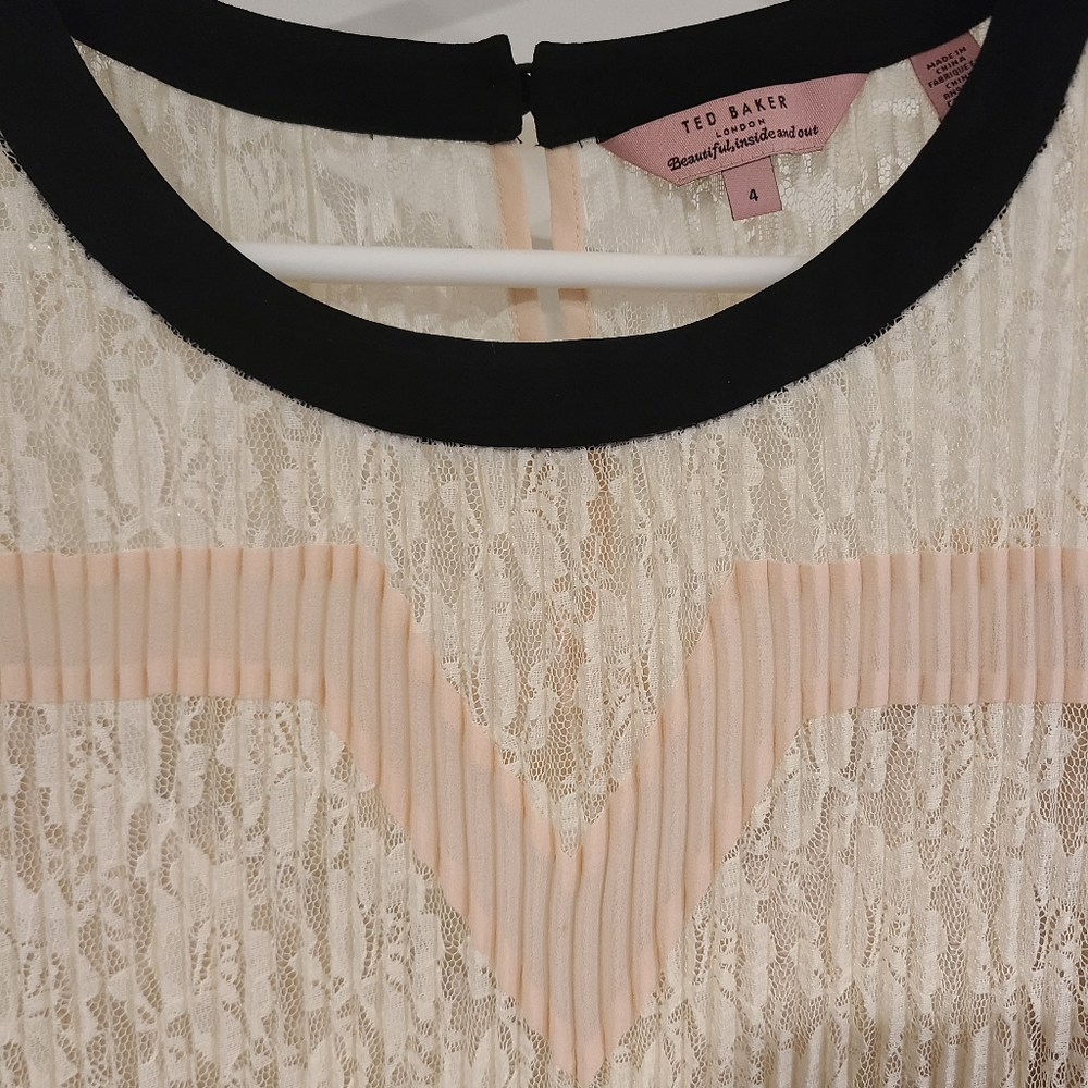 Ted Baker Cream and Black Lace Dress